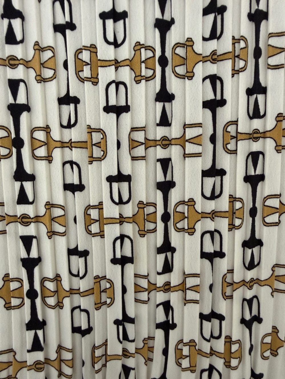 Maje White Black and Gold Geometric-Print Long-Sleeve Dress - Picture 3 of 4